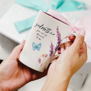 Coffee Mug for your Godmother - watercolor floral art by Amylee Weeks